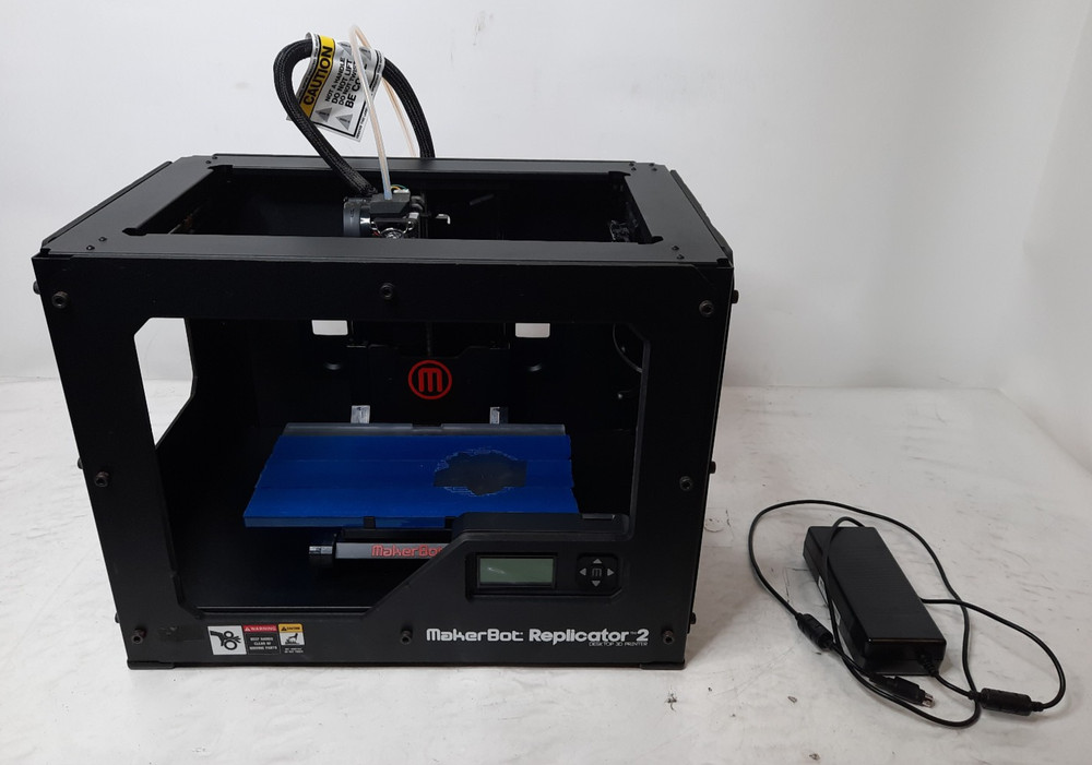 Makerbot Replicator 2 3D Printer W/ AC Adapter No Wall Cord Preheat/Power Tested