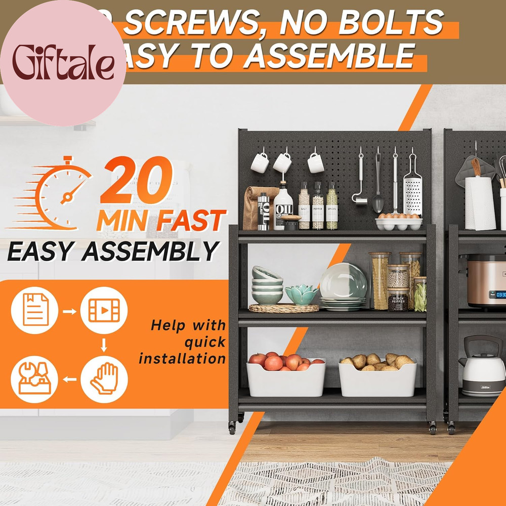 Workbench with Pegboard, Adjustable Heavy Duty Work Table with Wheels, Heavy Dut