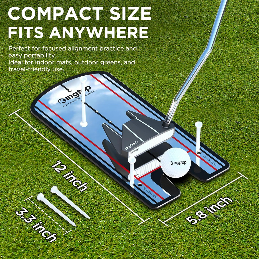 Golf Putting Mirror - Train for Accuracy & Consistency with Carry Bag