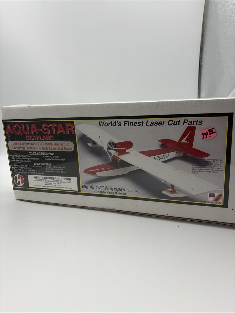Herr Engineering Aqua-Star Seaplane Kit Laser Cut Balsa RC Floatplane Airplane