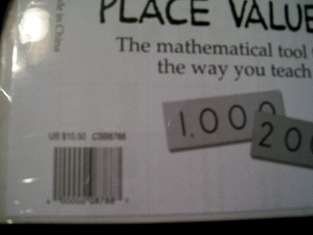 Essential Learning Product 4-Value Whole Numbers Place Value Strips Grades 3-6