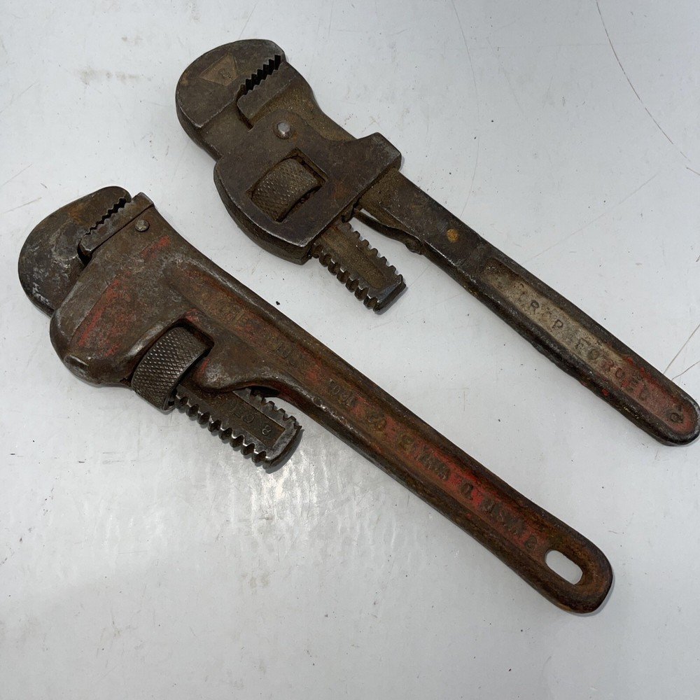 trimo And Ridgid 8in pipe wrench good condition Monkey Adjustable