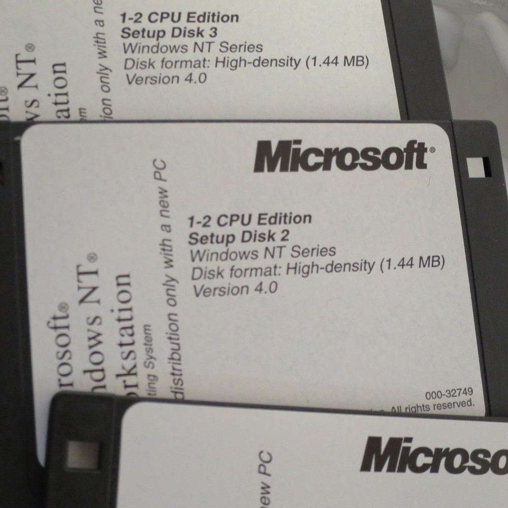 Microsoft Windows NT 4.0 Workstation 1-2 CPU Floppy Setup Disk Set (Tested) - 09