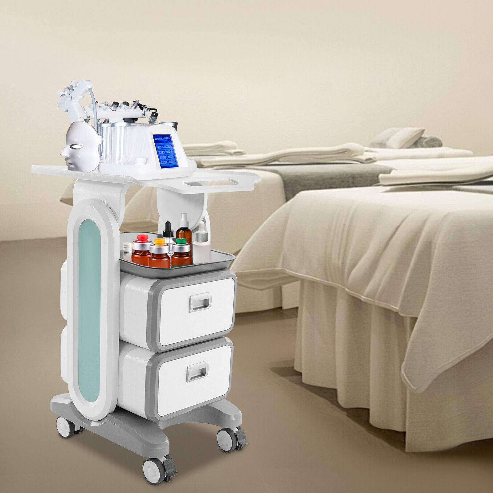 Dental Cabinet Mobile Cart 2 Drawers Stainless Steel Storage Cabinet with wheels