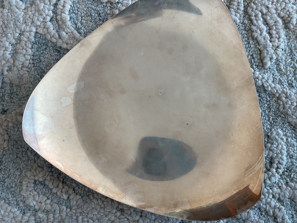 Vintage WMF IKORA Silver Plate Footed Triangular Serving Tray 11” Germany