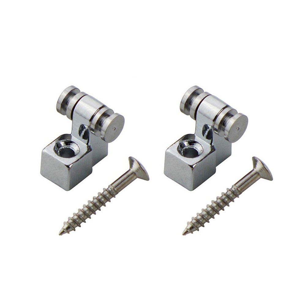 2PC Chrome Electric Guitar Roller String Trees String Guides Retainers & Screws