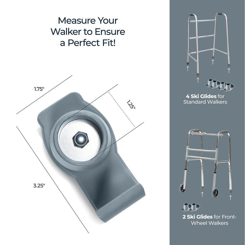 Walker skis Glides for Folding Walkers 4 Pack Accessories Walker...