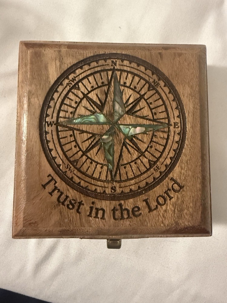 Solid Brass Pocket Compass With Bible Verses - Religious - Gift