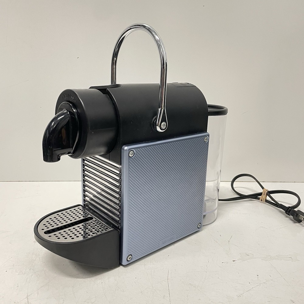 Nespresso Type D60 (Pixie) Coffee Machine Maker Brushed Aluminum/Blue WORKS WELL