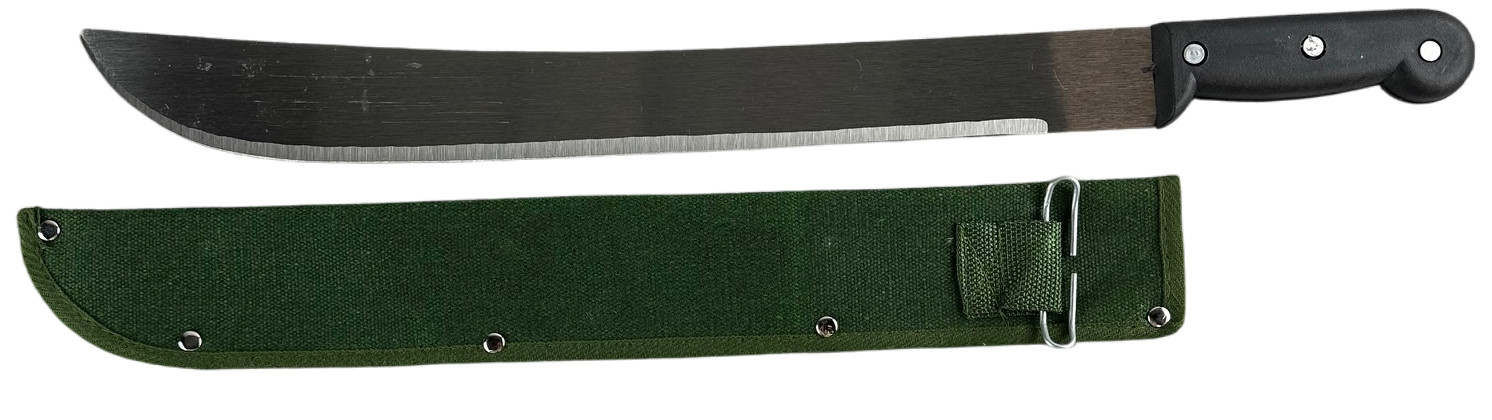 2 Pc Machete 24" & Protective Sheath Plain Edge Brush Gardening Survival Hunting
