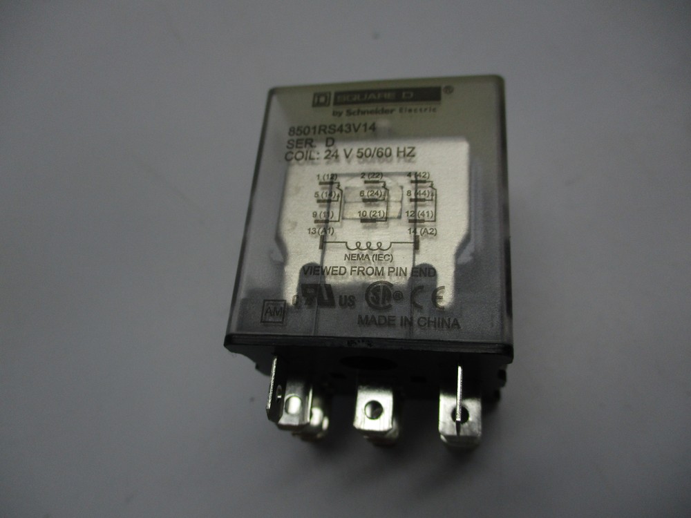 SQUARE D 8501RS43V14 SER.D RELAY 24V NSMP