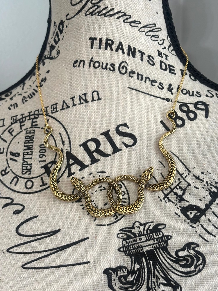 Ophidian Statement Necklace- Gold