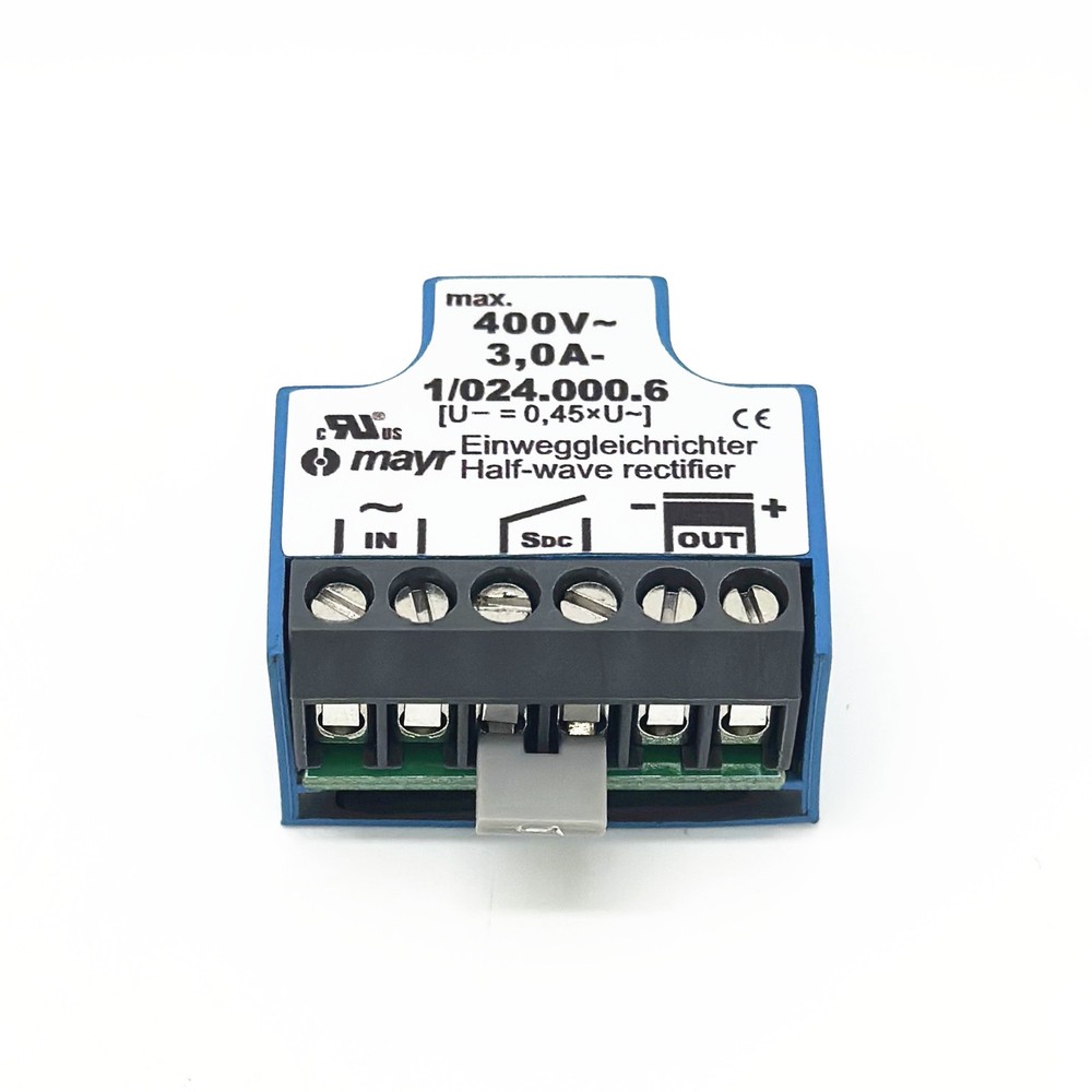 FOR mayr Einweggleichrichter 1/024.000.6 400VAC 3,0A- half-wave rectifier module