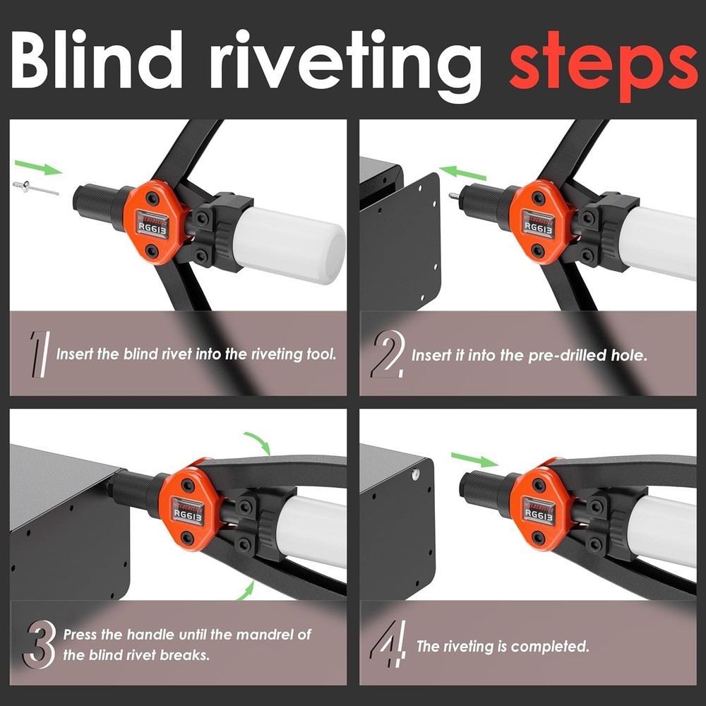 Dual-Function Rivet Nut Tool Rivet Gun Kit Including 405 pcs Rivet Nuts Blind...