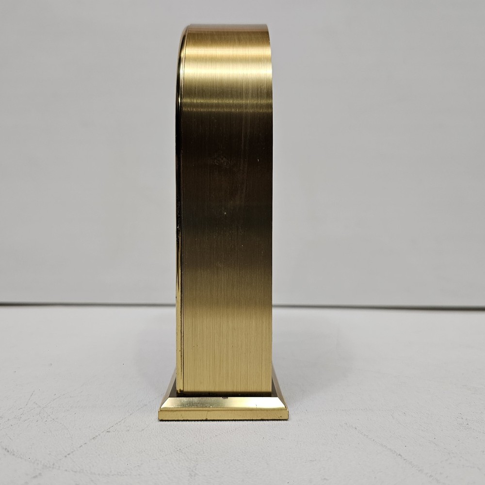Hechinger Quartz (W. Germany) mantel clock 6" brass, floating effect. Working!
