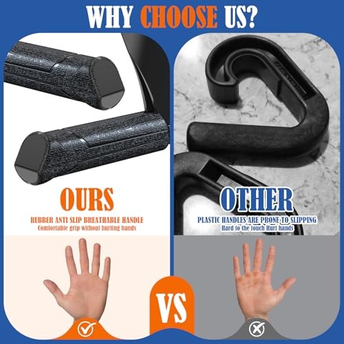 Neutral Grip Handles 45° for Pull Up Bar, Pull Up Handles with Ergonomic