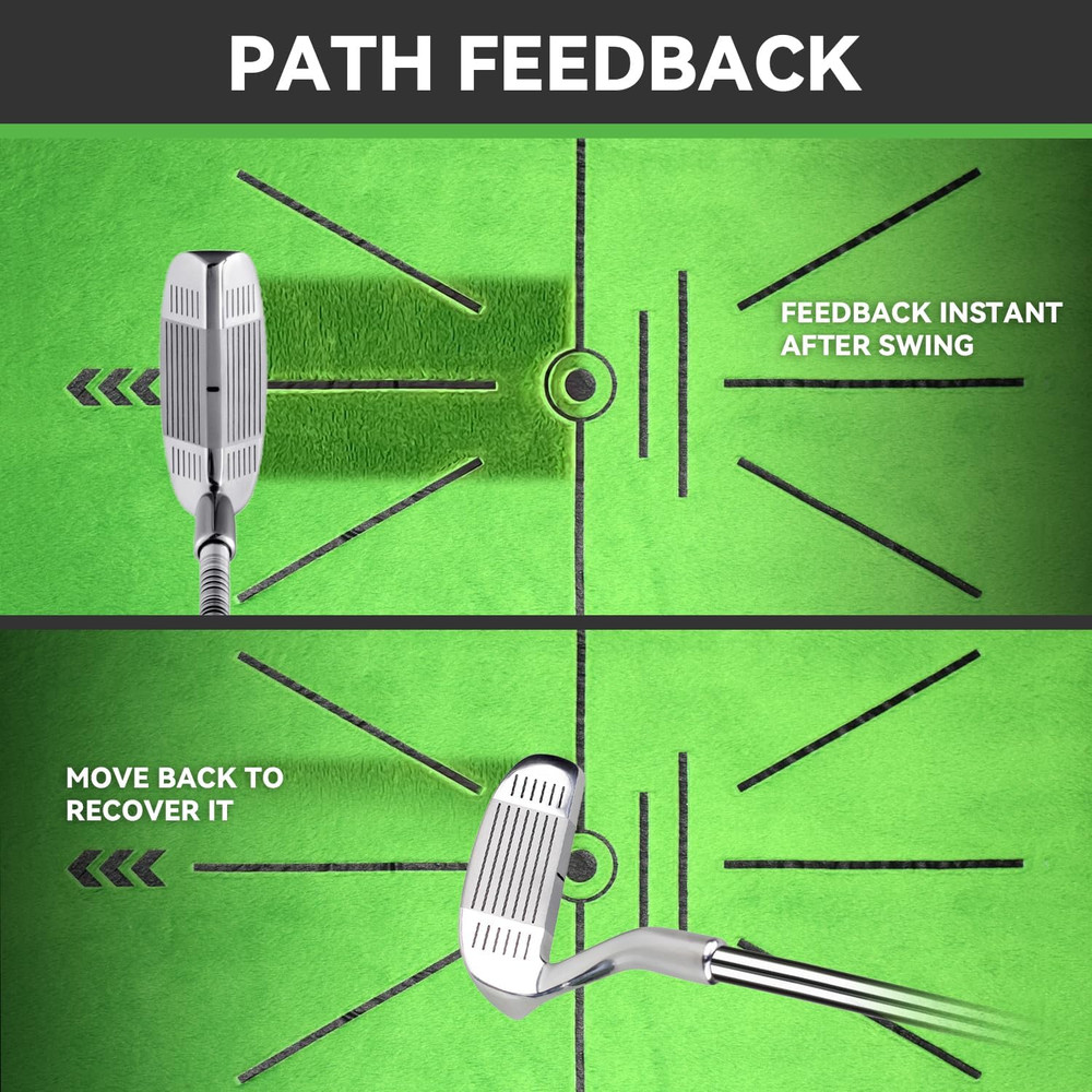 COSPORTIC Golf Hitting Mat, Golf Training Mat for Swing Path Feedback Detection