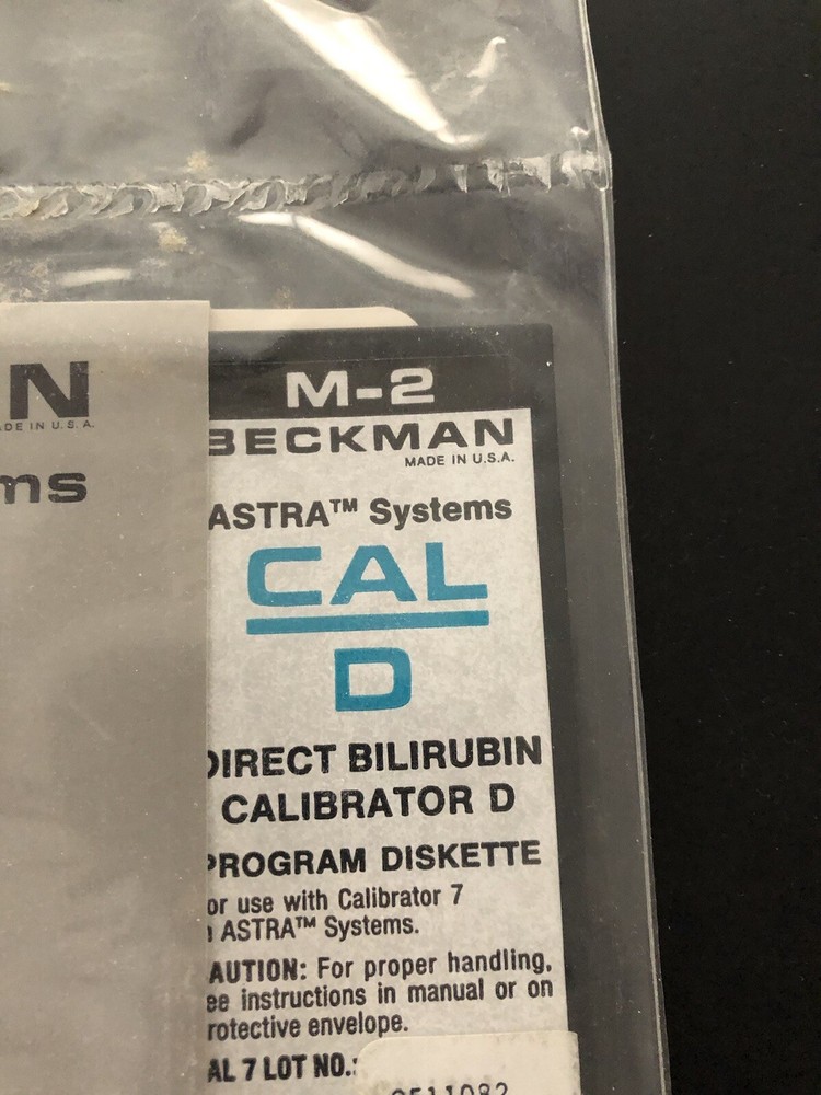 Beckman Astra Systems M-2 Diskette Cal D Direct Bilirubin Diagnostics