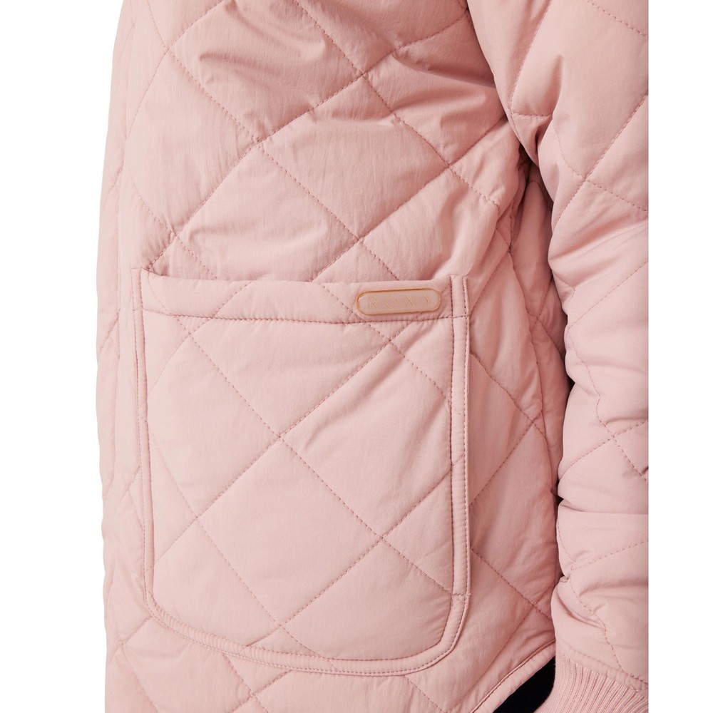 Roxy Aurora Quilted Bomber Women's Winter Jacket, Adobe Rose, Small
