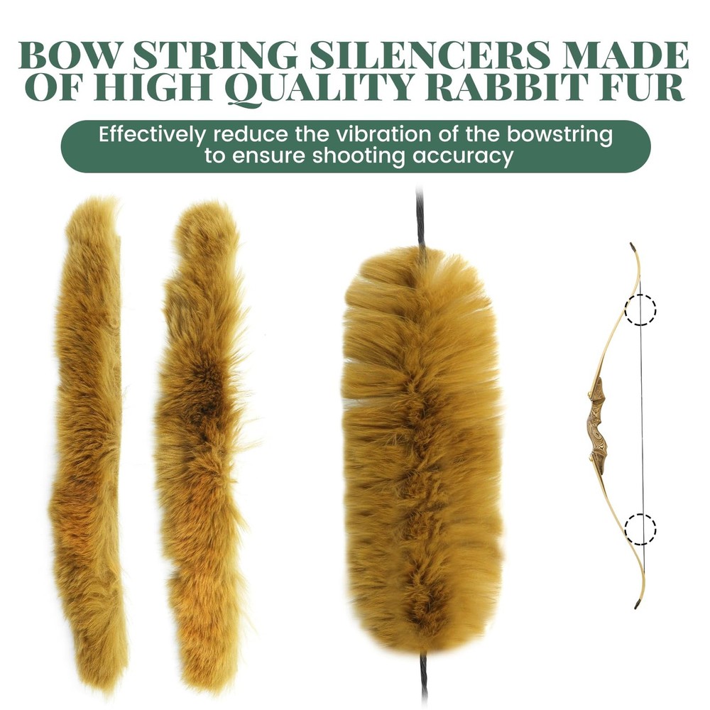 oubert Archery Bow String Silencers Kit Fur Arrow Rest Leather Limb...