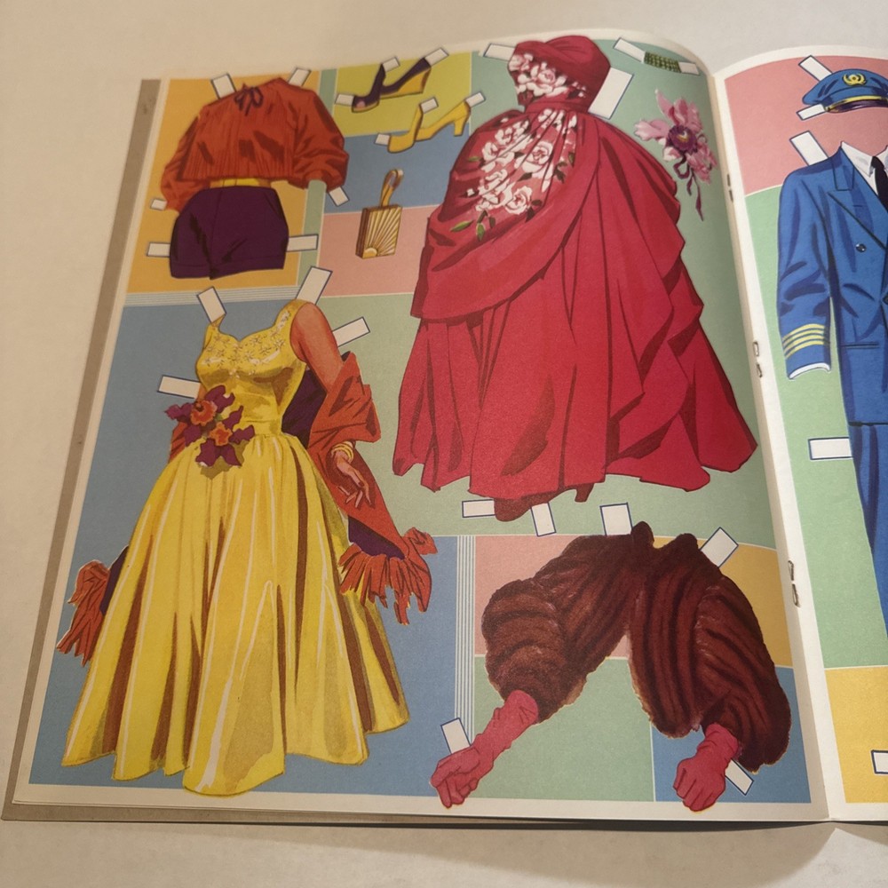 Airline Hostess And Pilot Paper Dolls Merrill original