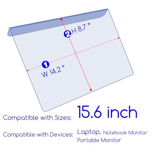 Anti Blue Light Blocking Screen Protector Panel for 14-15.6 inch Diagonal