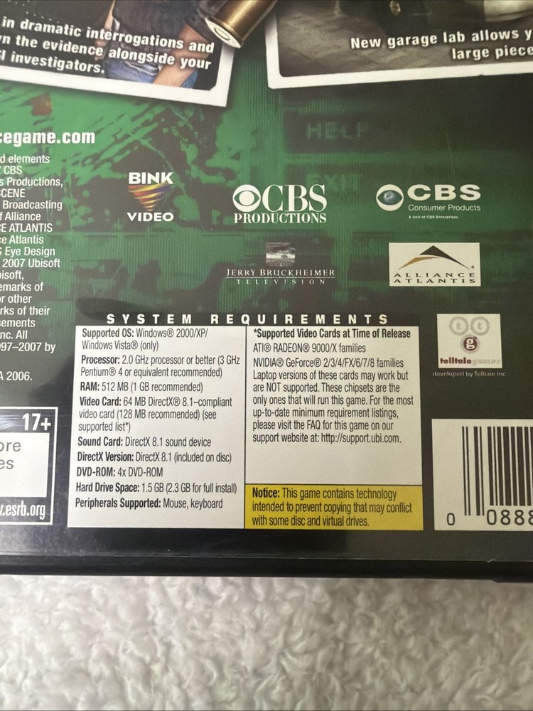 CSI Hard Evidence PC CD ROM 2007 CIB COMPLETE IN BOX