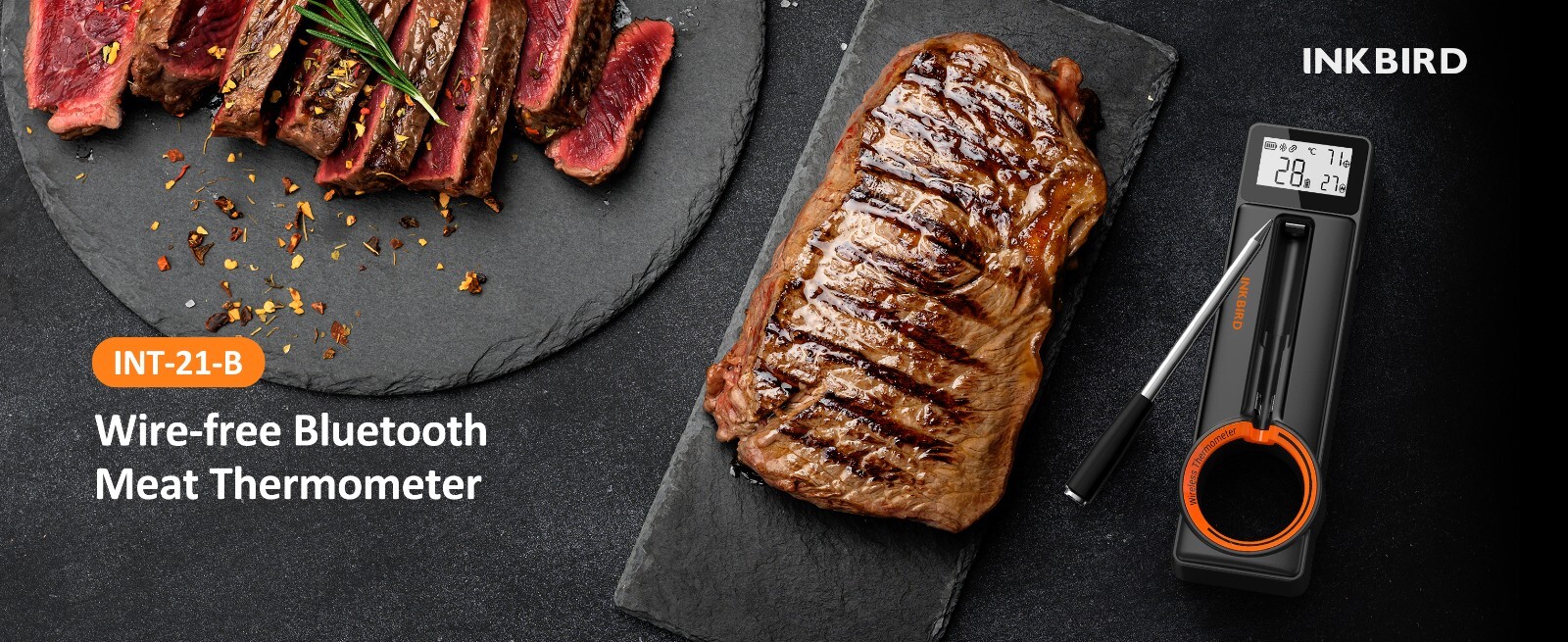 Inkbird Wireless Cooking Meat Thermometer 60min Data Storage 25min Rechargeable