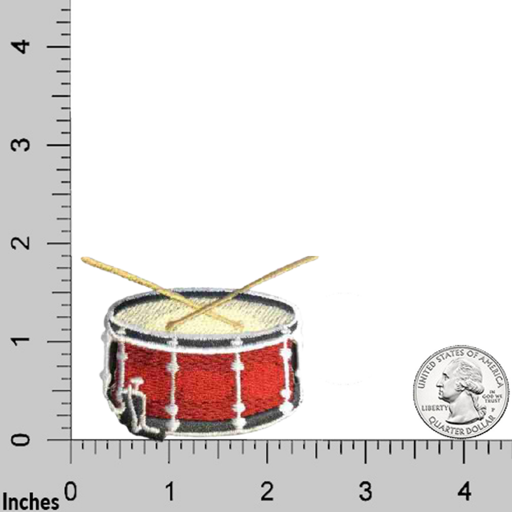 Drum Patches (3-Pack) Music Embroidered Iron On Patch Applique