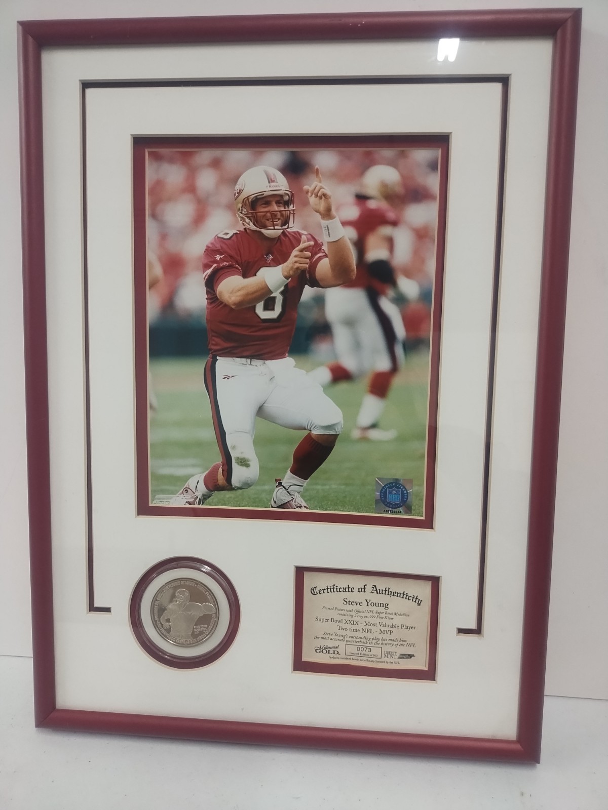 Steve Young Super Bowl XXIX MVP Coin .999 Pure Silver 2 Troy Ounce NFL BYU 49ers