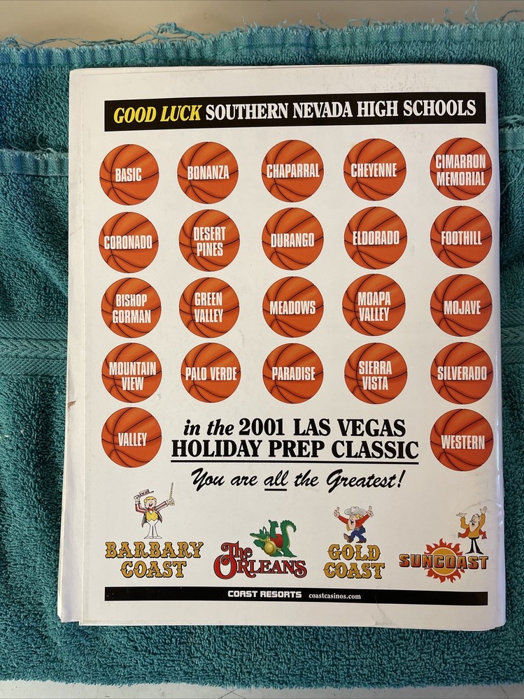 2001 Holiday Prep Classic Las Vegas program