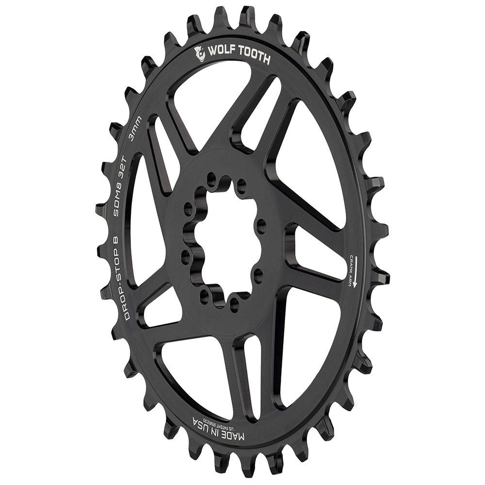 Wolf Tooth Components 8-Bolt Direct Mount Ring (-3mm Offset), 32T - Blk