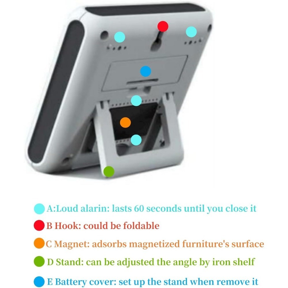 Digital Kitchen Timer with Magnetic Back, Alarm Clock, Count Up and Count Down,