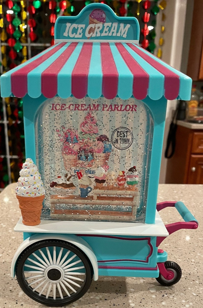 Light up ice cream cart snowglobe