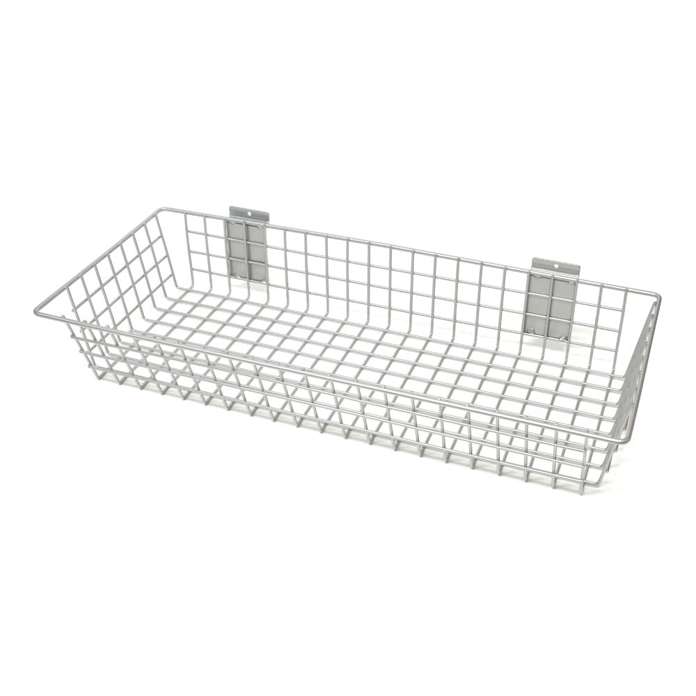 5Pc Slatwall Basket Wire Metal Steel Wall Mount Hanging Storage 23" x 10" x 4"