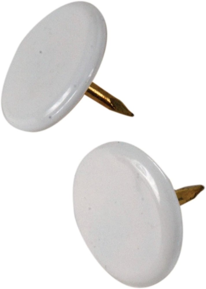 40-Pack White Thumb Tacks with Smooth Rounded Heads - Durable and Reusable