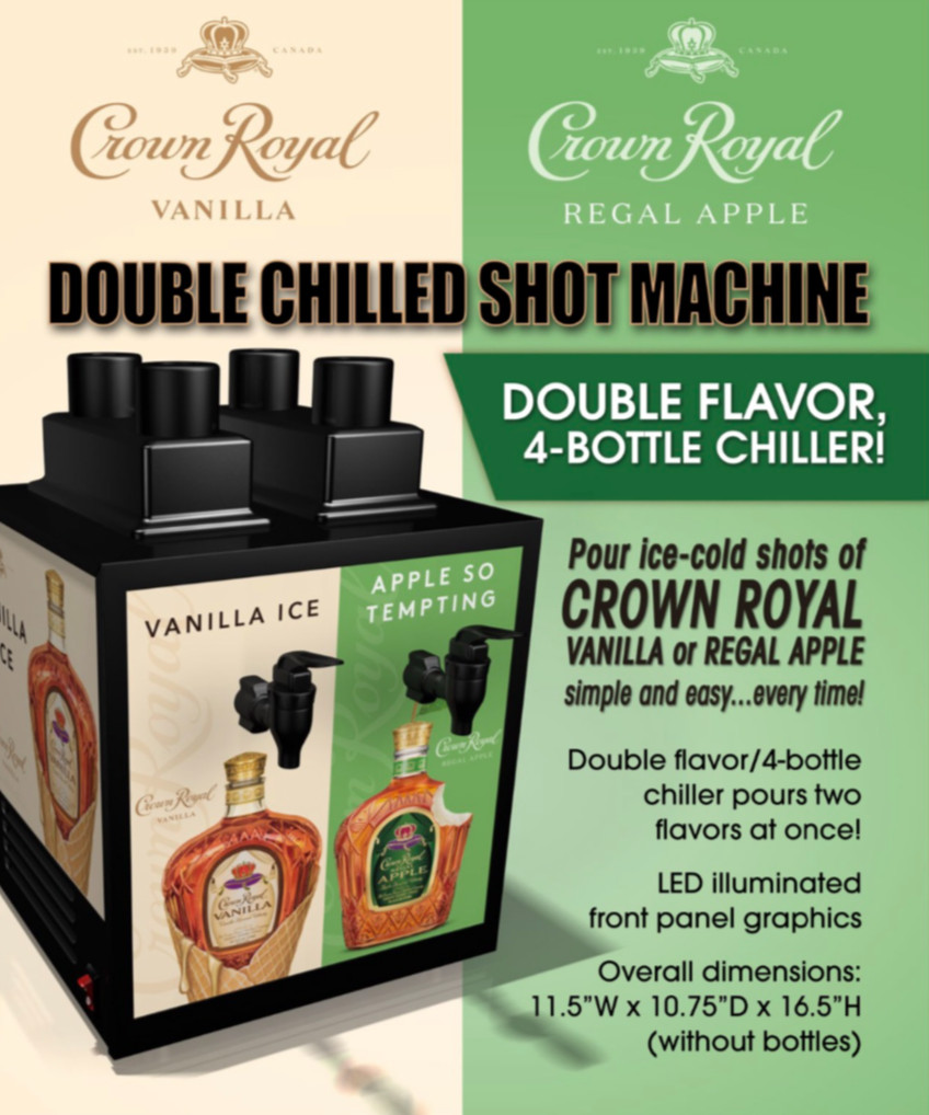 Crown Royal DUAL FLAVOR CHILLER DOUBLE CHILLED SHOT MACHINE BRAND NEW