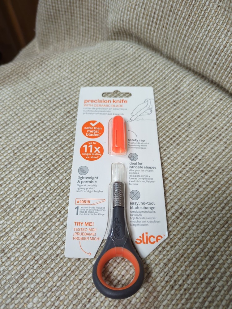 Slice Precision Knife, Finger Grip for Precision and Control, Safe Ceramic Blade