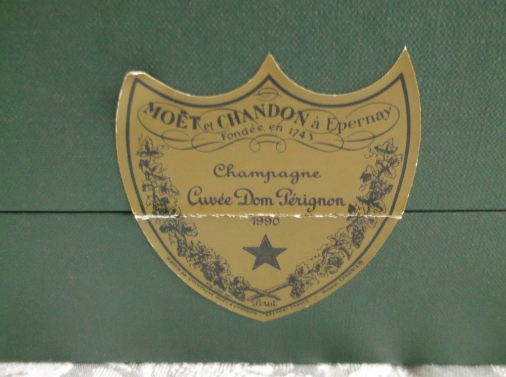 Cuvee Dom Perignon Vintage 1990 EMPTY Bottle with Original Box & Book