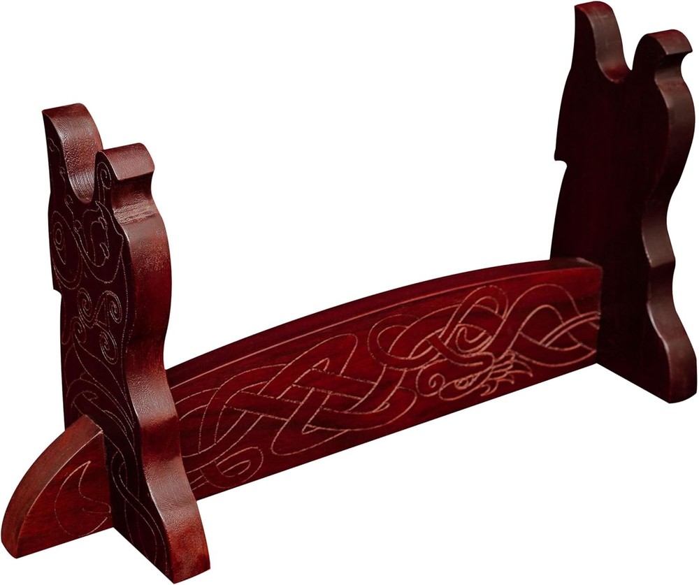 Sword Stand Axe stand Medieval Wall Mount Samurai Dark Polish