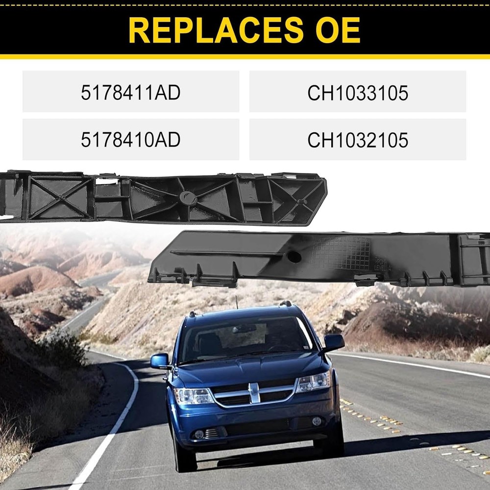 Front Bumper Left Right Bracket Set Compatible with Dodge Journey 2009-2018 Repl