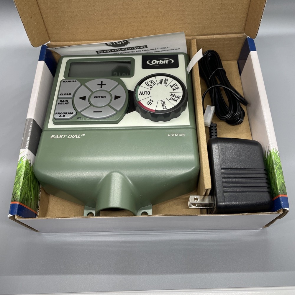 ORBIT 57594 4-ZONE INDOOR EASY DIAL LAWN SPRINKLER TIMER