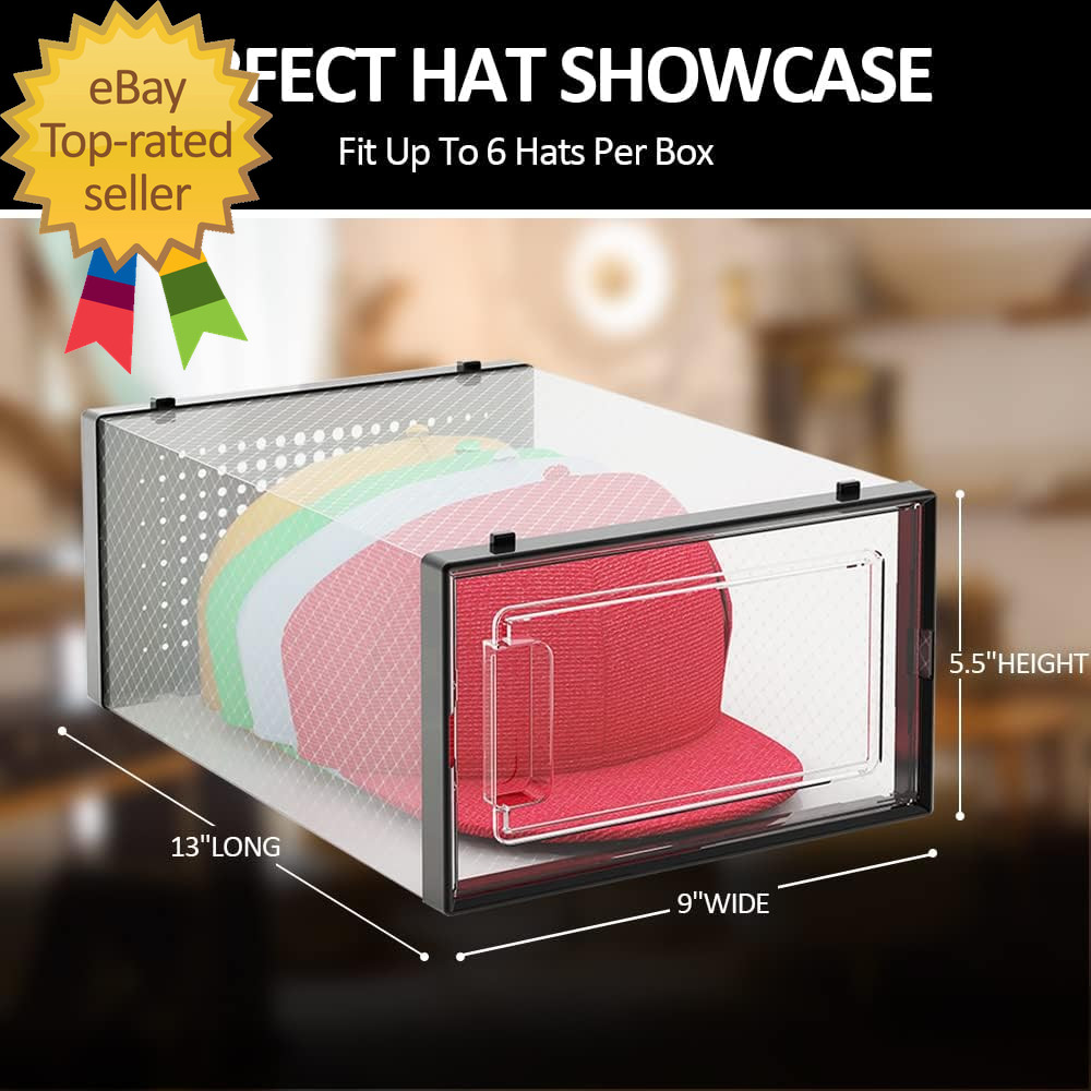 Hat Organizer for Baseball Caps Hat Storage Box Showcase Baseball Caps