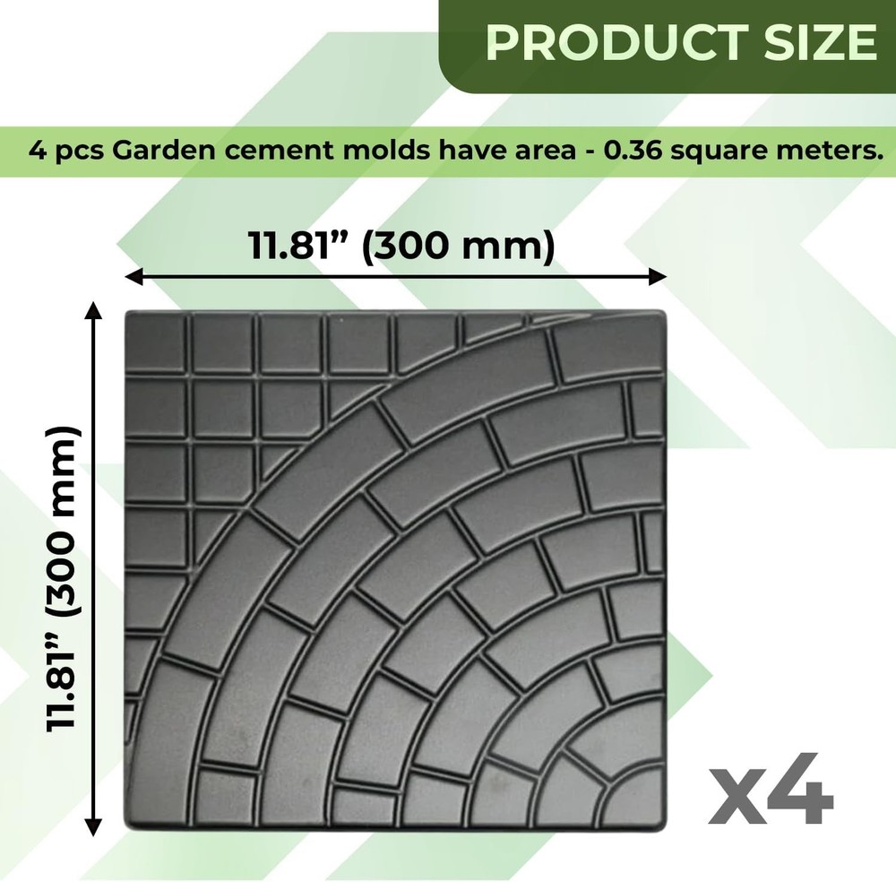 4-Pack Plastic Concrete Molds Pathmaker Paving Walkway Large Cobblestone