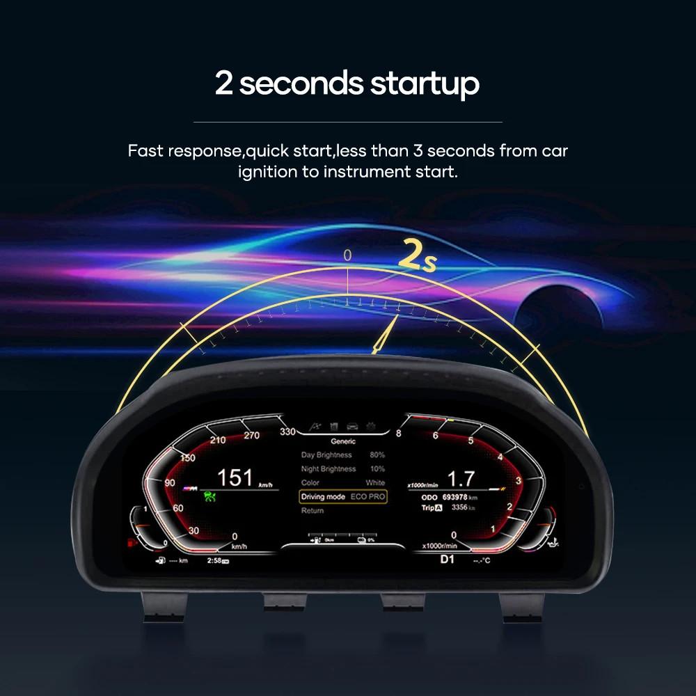 12.3 ''Digitale Dashboard with Steering Wheel Control LED Built-in Screen
