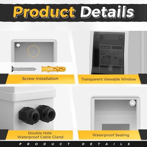 Solar Panel Disconnect Switch 40 Amp 4 Holes DC AC 500V Upgrade Box & Wire 40A