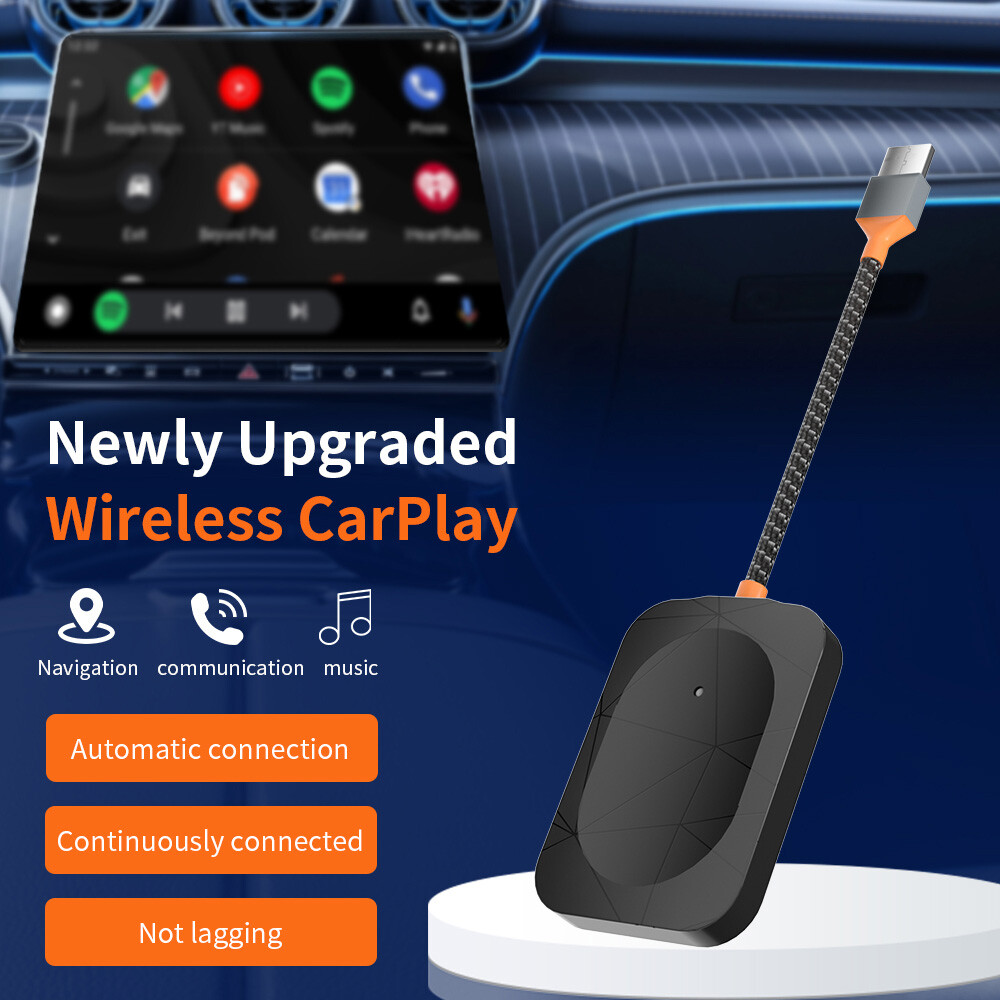 2-in-1 Wired to Wireless CarPlay Adapter /Android Auto Adapter Plug & Play US