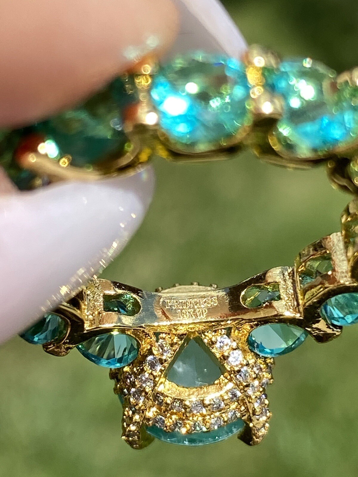 100% GENUINE COLOMBIAN EMERALD MULTI GEMSTONE RING, ETERNITY BAND, LADY AMERICA’