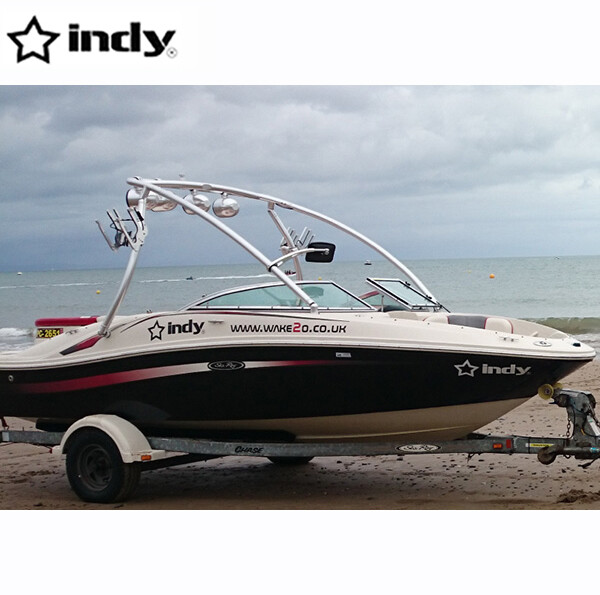 Indy Liquid Wakeboard Tower + Wakeboard Rack + Kneeboard Rack + Mirror Anodized