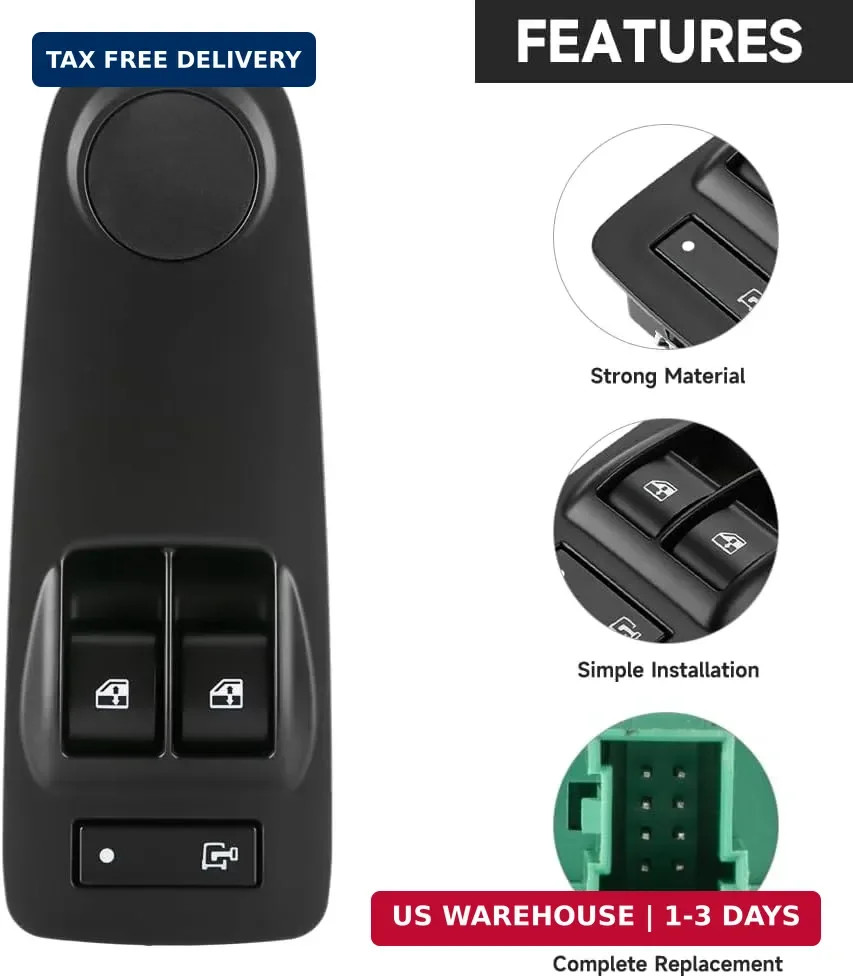 Front Driver Side Master Power Window Switch - Compatible for Ram ProMaster 1500